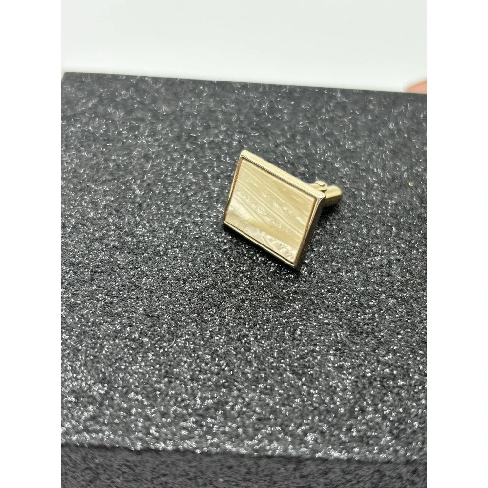 Vintage Swank Gold Tone Cufflinks Mother‎ of Pearl Inlay Mens Formal Wedding